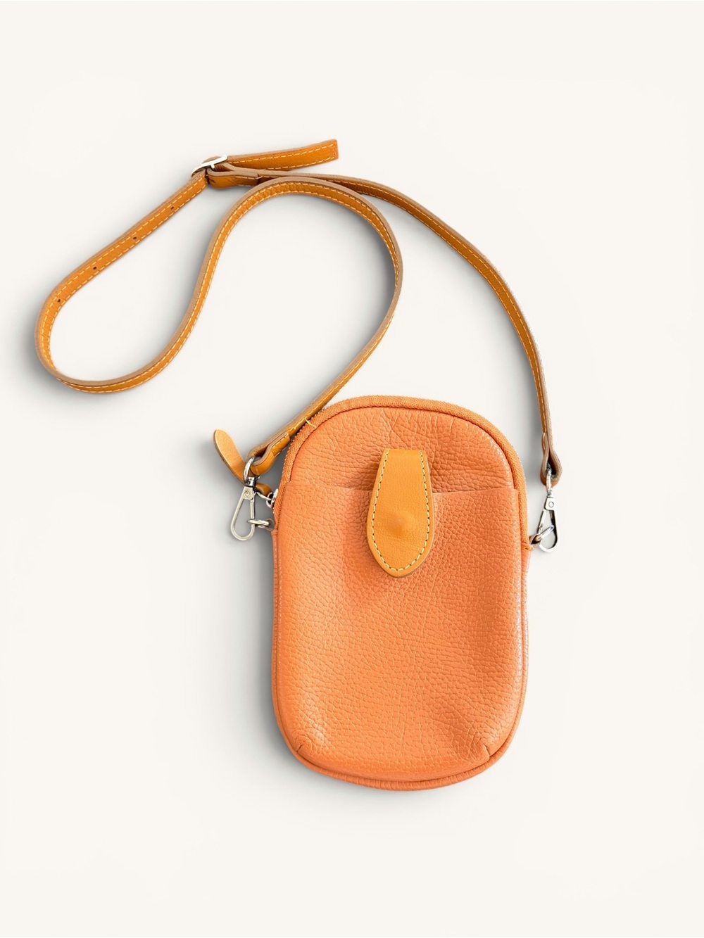 Divina Firenze Sienna Tan Italian Pebble Leather Crossbody Bag